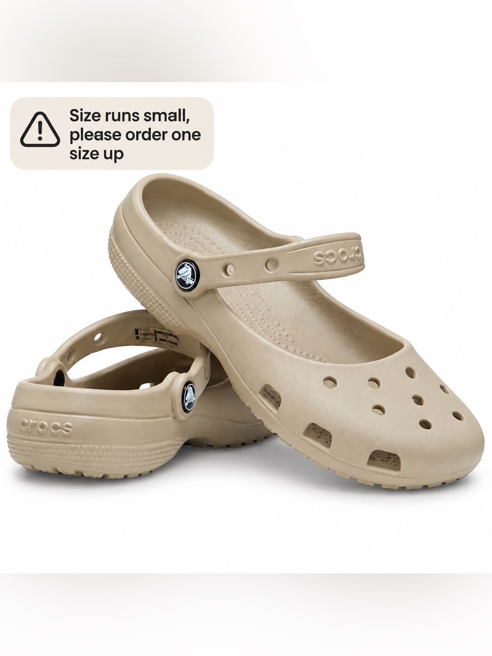Crocs Classic Mary Jane Clogs Ballet Sand Women’s Slip On Casual Shoes